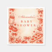 Special Delivery Pizza Baby Shower スタンダードカクテルナプキン (正面)