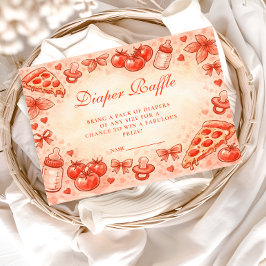 Special Delivery Pizza Baby Shower Diapper Raffle エンクロージャーカード
