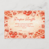 Special Delivery Pizza Baby Shower Diapper Raffle エンクロージャーカード (正面)