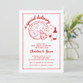 Special Delivery Pizza Baby Shower Invitation 招待状 (スタンド正面)
