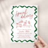 Special Delivery Pizza Baby Shower Italian 招待状