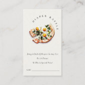 Special Delivery Pizza Diaper Raffle Baby Shower エンクロージャーカード (正面)