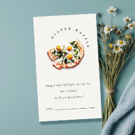 Special Delivery Pizza Diaper Raffle Baby Shower エンクロージャーカード