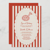 Special Delivery Pizza Party Baby Shower 招待状 (正面/裏面)