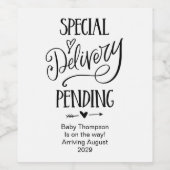 Special Delivery Pregnancy Reveal New Grandparents ワインラベル (シングルラベル)