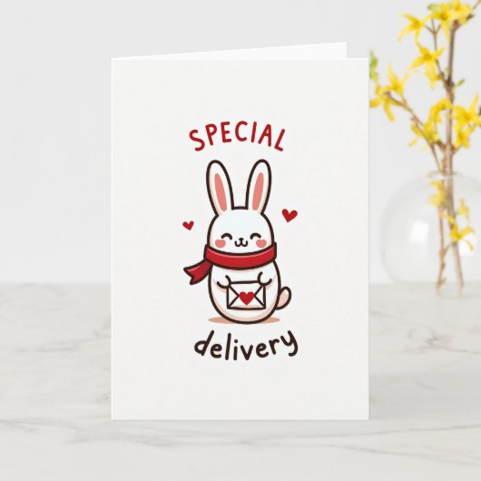 Special Delivery Rabbit Card カード (黄色い花)