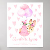 Special Delivery Stork Bunny Rabbit Baby Stats ポスター (正面)