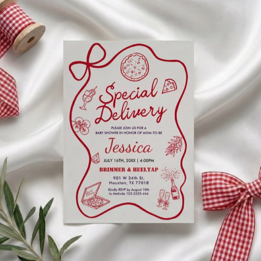 Special Delivery Whimsical Baby Shower Invitation 招待状