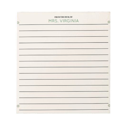 Special Dots Teacher Lined Paper From The Desk Of  ノートパッド (正面)