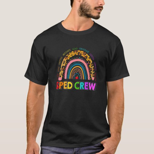 Special Education Teacher Sped Crew Boho Rainbow Tシャツ (正面)