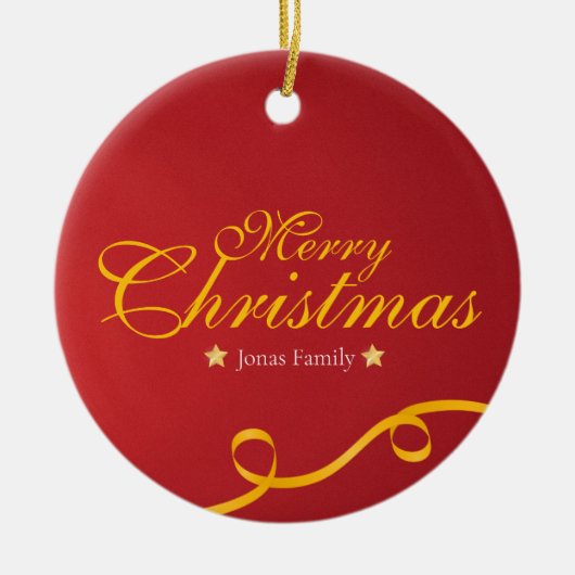 Special Family Christmas Circle Hanging Tag セラミックオーナメント (正面)