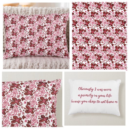 Special Floral Pattern with text アクセントクッション