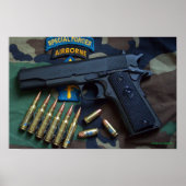 special forces green berets veterans patch Print ポスター (正面)