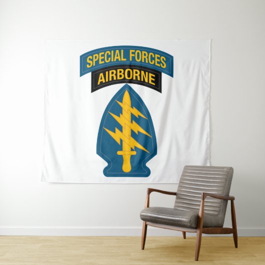 Special Forces insignia Airborne Tab タペストリー (インサイチュ(横))