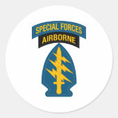 Special Forces insignia Airborne Tab ラウンドシール (正面)