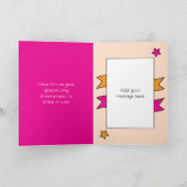 Special Granddaughter monkey kids pink birthday カード (内部)