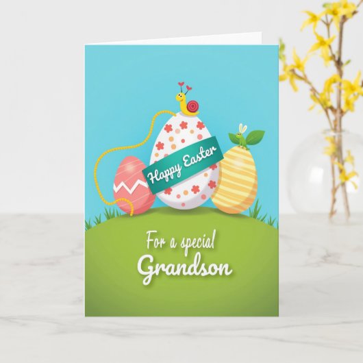 Special Grandson Easter Card カード (黄色い花)