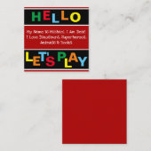 Special Needs Child "Hello"カード スクエア名刺 (正面/裏面)