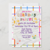 Special Note, Cute Birthday Party 招待状 (正面)