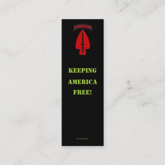 special operationsコマンドsoc patchプロファイルカード スキニー名刺 (正面)