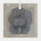 Special Order Carol B Gray Puppy Glass Ornament ガラスオーナメント (正面)