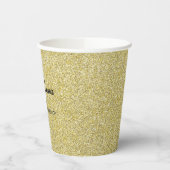 Special Order. Elegant Name Gold Glitter Print 8oz 紙コップ (左)