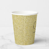Special Order. Elegant Name Gold Glitter Print 8oz 紙コップ (右)