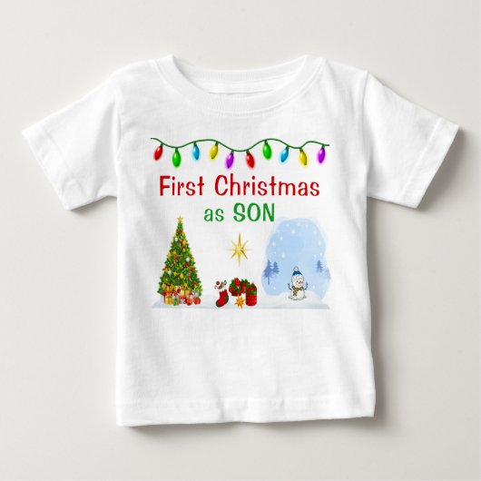 Special Order First Christmas as Son Shirt ベビーTシャツ (正面)