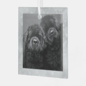 Special Order Two Newfs Glass Ornament ガラスオーナメント (正面左)