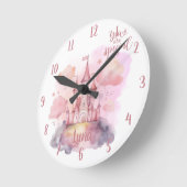 Special Palace Pink Cloudのカスタマイズ可能 ラウンド壁時計 (傾斜)