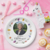 Special Photo Elegant Floral Retirement Party  ペーパープレート (パーティー)