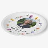 Special Photo Elegant Floral Retirement Party  ペーパープレート (アングル)