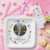 Special Photo Elegant Floral Retirement Party  ペーパープレート (パーティー)