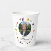 Special Photo Elegant Floral Retirement Party  紙コップ (正面)