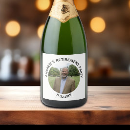 Special Photo Elegant Retirement Party スパークリングワインラベル