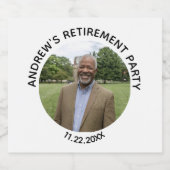 Special Photo Elegant Retirement Party スパークリングワインラベル (シングルラベル)