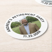 Special Photo Elegant Retirement Party ラウンドペーパーコースター (アングル)