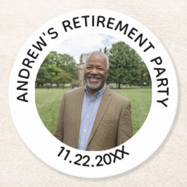 Special Photo Elegant Retirement Party ラウンドペーパーコースター