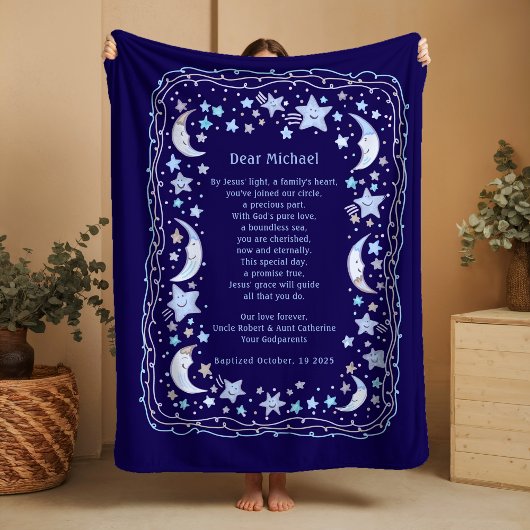 Special Prayer for Baby Boy Baptism Fleece Blanket フリースブランケット