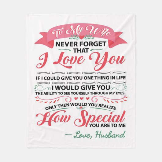 Special Quotes To My Wife | Gift For Women | フリースブランケット (正面)