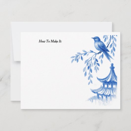 Special Recipe Chinoiserie Blue Card 出欠カード (裏面)