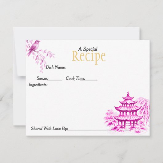 Special Recipe Chinoiserie Pink Card 出欠カード (正面)