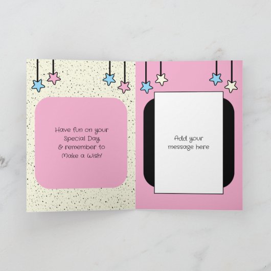 Special Sister giraffe kids blue birthday カード (内部)