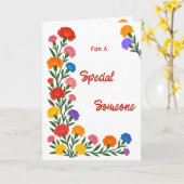 Special Someone Carnation Flowers Birthday Card カード (黄色い花)