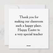 Special Teacher Happy Easter Holiday Card シーズンカード (裏面)