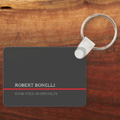 Special Unique Grey Red Elegant Modern キーホルダー (正面)