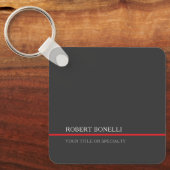 Special Unique Grey Red Elegant Modern キーホルダー (正面)