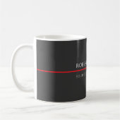 Special Unique Grey Red Elegant Modern コーヒーマグカップ (左)