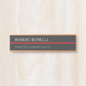 Special Unique Grey Red Elegant Modern サインプレート (正面)