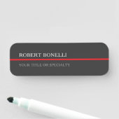 Special Unique Grey Red Elegant Modern 名札 (インサイチュ)